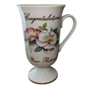Congratulations Retirement Porcelain Floral Mug By Cardie West
